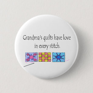 Grandma's Quilts T-shirts and Gifts. Pinback Button