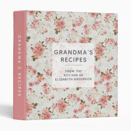 Grandma&#39;s Recipe Binder | Vintage Floral
