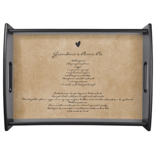 Grandmas Recipe Family Keepsake Custom Text Serving Tray