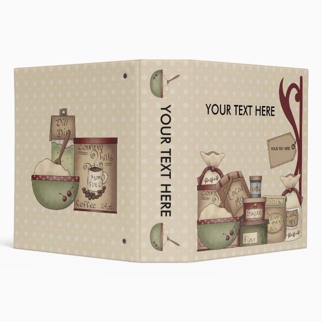 Grandma's Recipe's 2" (~Add Your Own Special Text) 3 Ring Binder (Background)