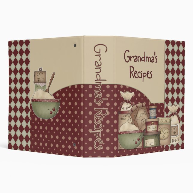 Grandma's Recipes 2" (Recipe Binder) Binder (Background)