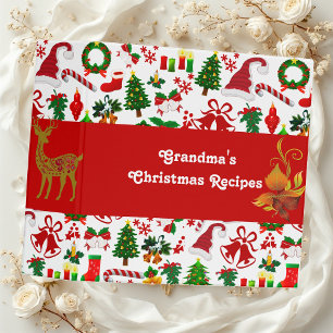 Grandma's Recipes Christmas Reindeer Tree Candy  3 Ring Binder