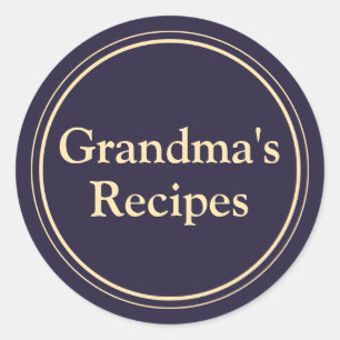 Grandma's Recipes Classic Round Sticker