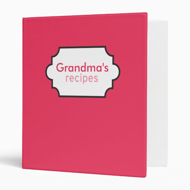 Grandma's Recipes Collection 3 Ring Binder (Front/Inside)