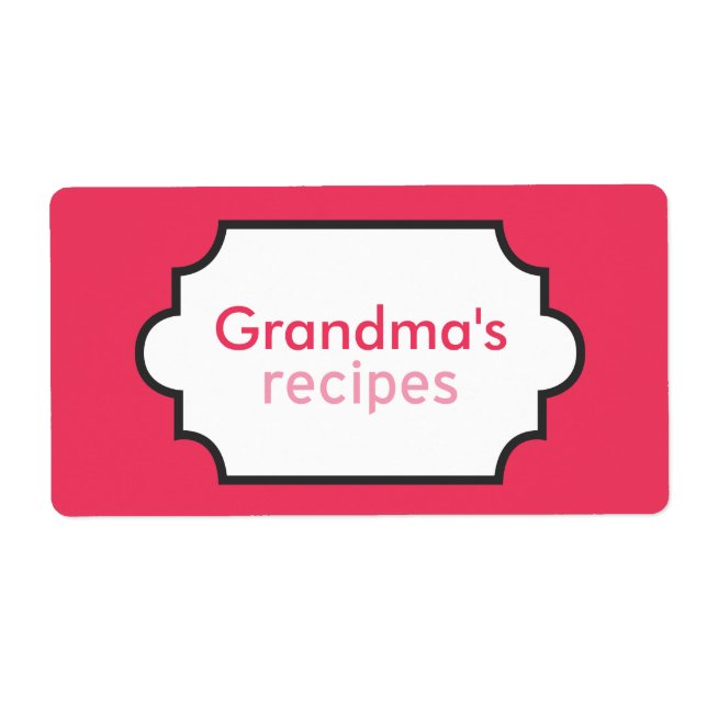 Grandma's Recipes Collection Label (Front)