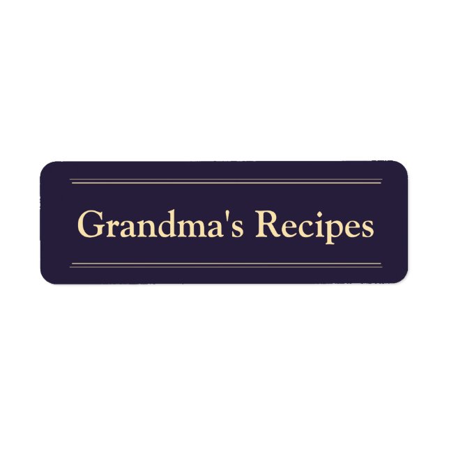 Grandma's Recipes Label (Front)