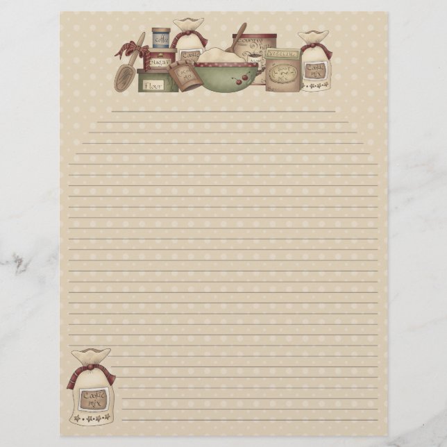 Grandma's Recipes Pages (Lined) (Front)