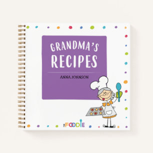  GRANDMA'S RECIPES Personalized Blank Cookbook  No Notebook