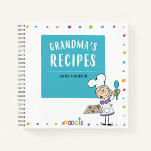GRANDMA'S RECIPES Personalized Blank Cookbook  Notebook