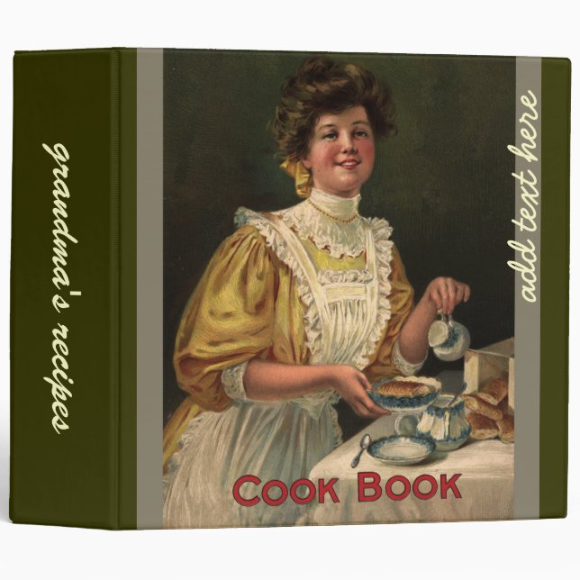 Grandma's recipes, Vintage cook book cover Binder (Front/Spine)