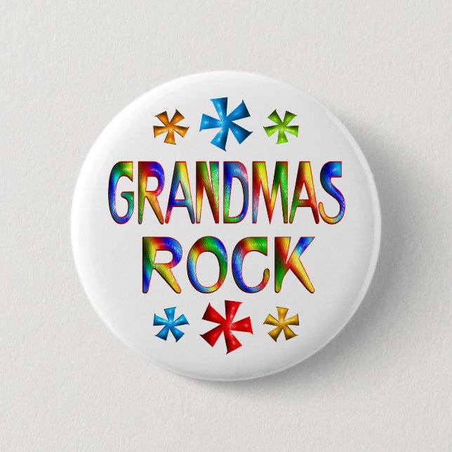 GRANDMAS ROCK PINBACK BUTTON (Front)