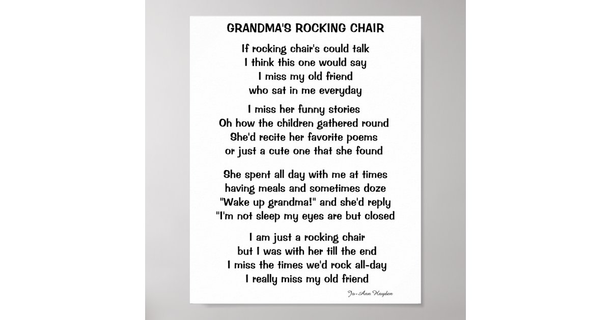 Heavens rocking chair poem