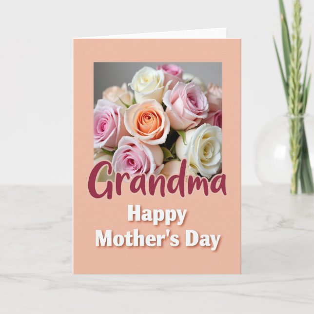 Grandmas Roses Mothers Day Card (Front)