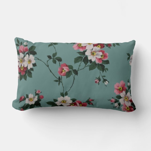 Grandma's Roses, Too Lumbar Pillow (Front)