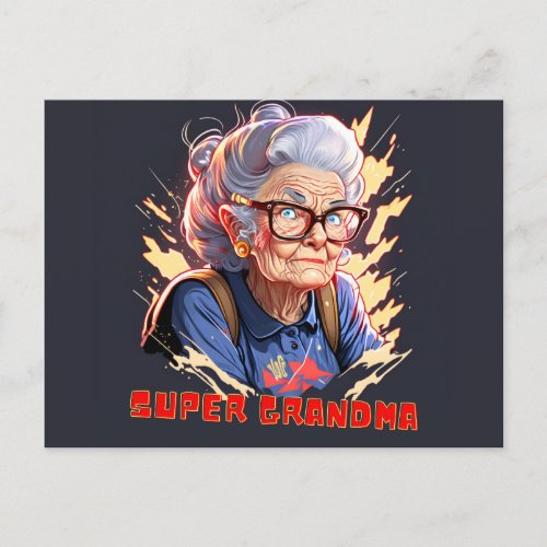 Grandmas Secret Identity Superhero Holiday Postcard