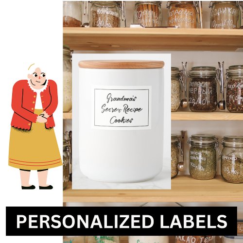 Grandmas Secret Recipe Cookies Personalized Food Label