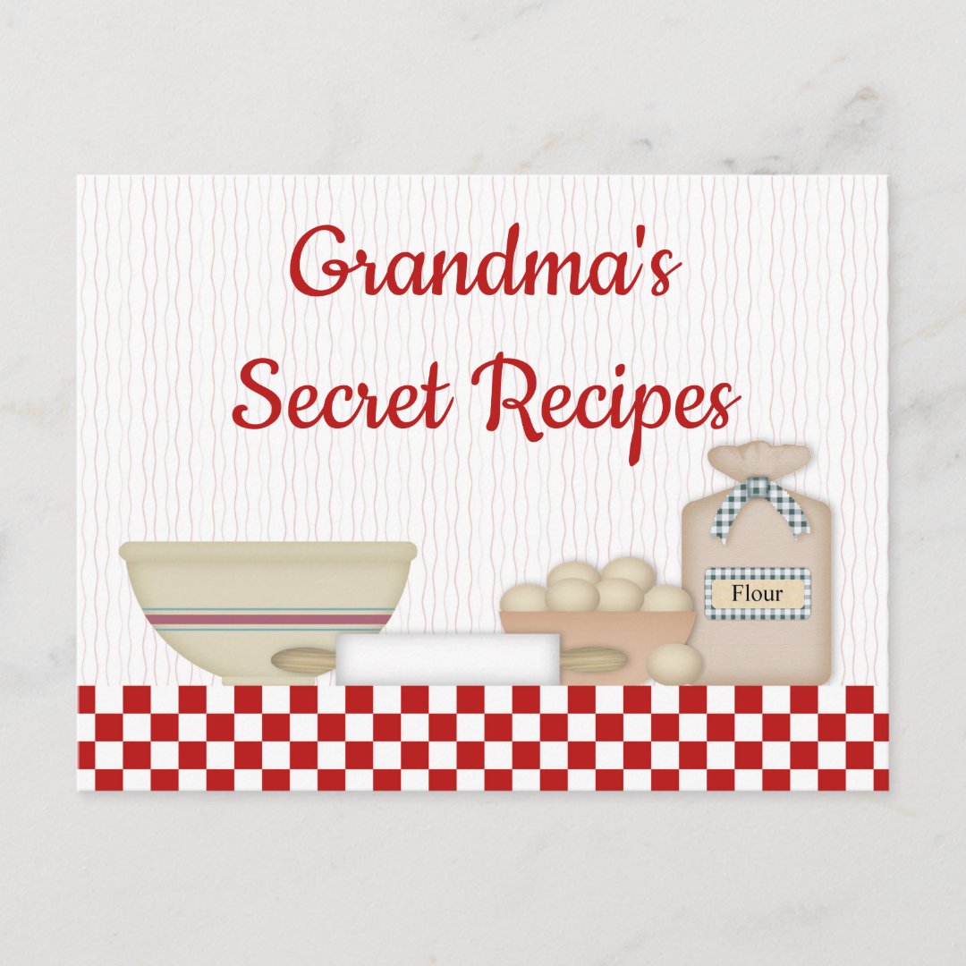 Grandma's Secret Recipes Recipe Card | Zazzle