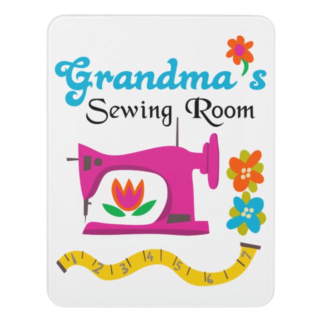 Grandma's Sewing Room Door Sign (Contemporary Vert)