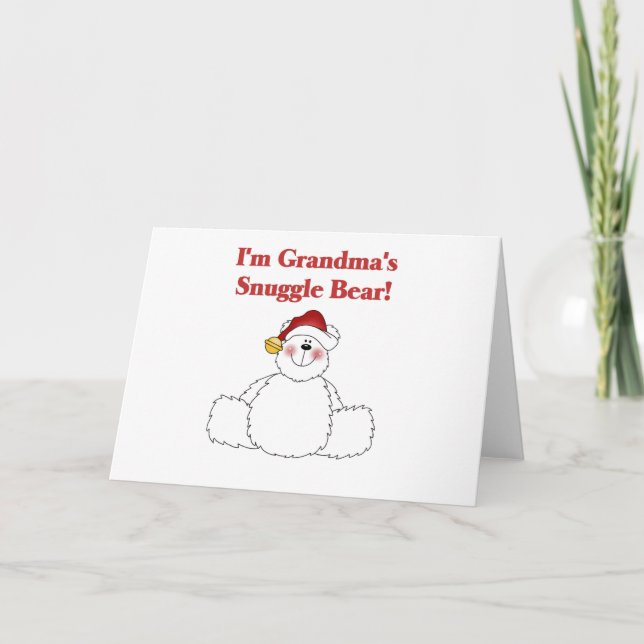 Grandma's Snuggle Bear Tshirts and Gifts Holiday Card (Front)