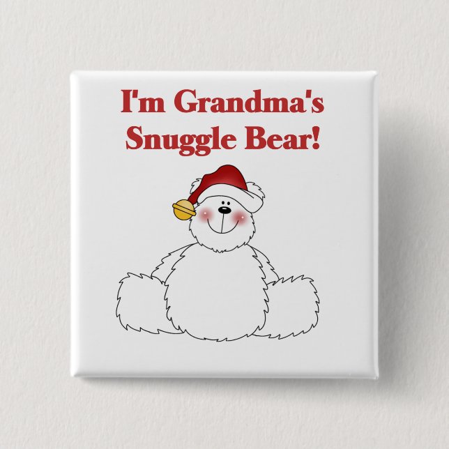 Grandma's Snuggle Bear Tshirts and Gifts Pinback Button (Front)