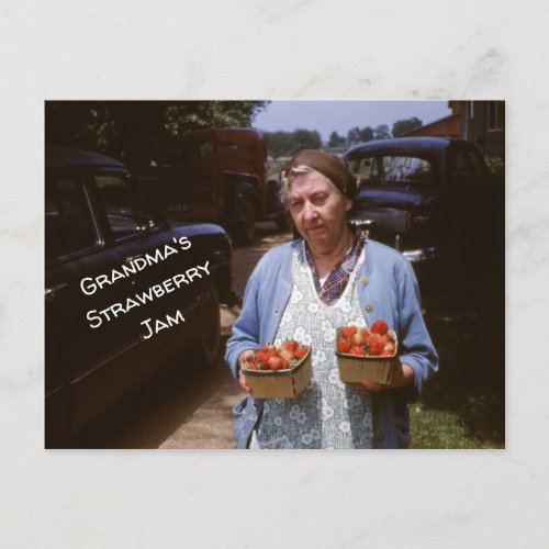 Grandmas Strawberry Recipe Fresh Strawberries Old Postcard
