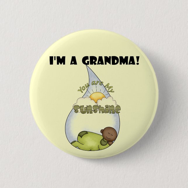 Grandma's Sunshine-African American Boy Button (Front)