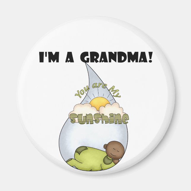 Grandma's Sunshine-African American Boy Magnet (Front)