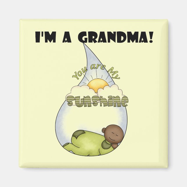Grandma's Sunshine-African American Boy Magnet (Front)