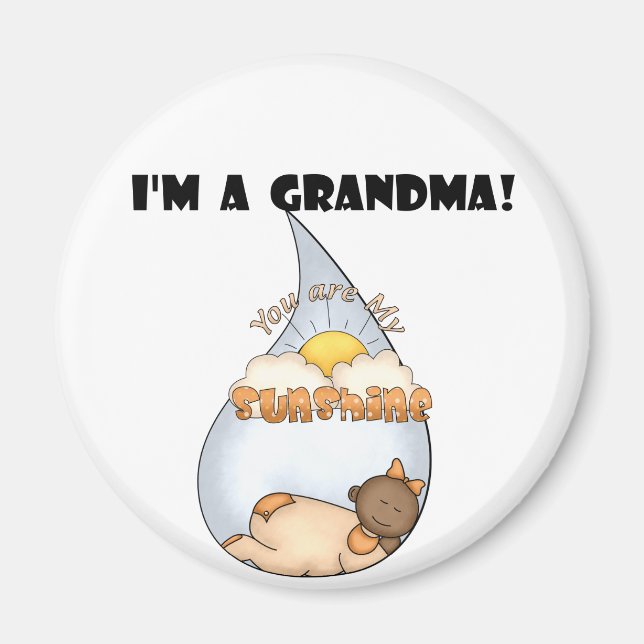 Grandma's Sunshine-African American Girl Magnet (Front)