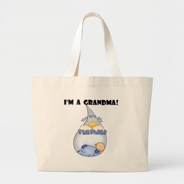 Grandma's Sunshine-Boy T-shirts and Gifts Large Tote Bag (Front)