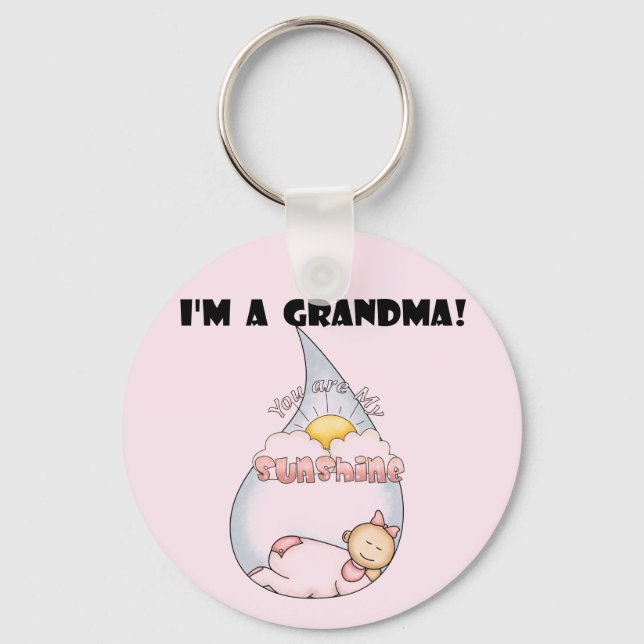 Grandma's Sunshine - Girl Tshirts and Gifts Keychain (Front)