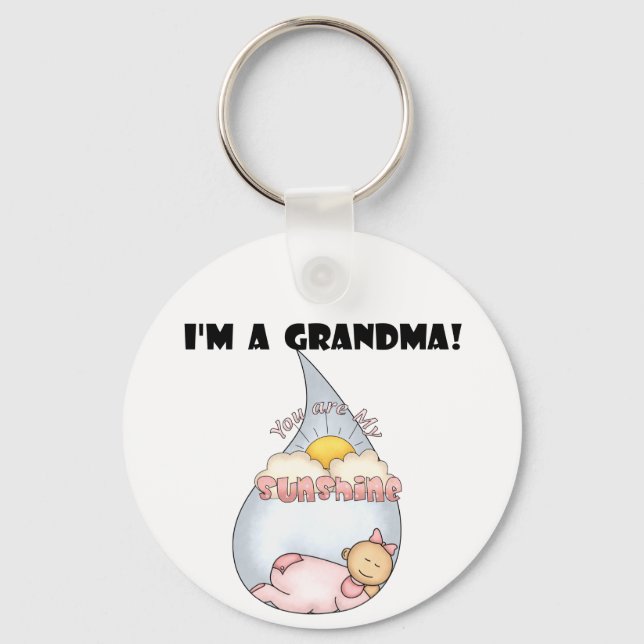 Grandma's Sunshine - Girl Tshirts and Gifts Keychain (Front)