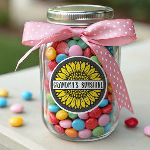 Grandma's Sunshine Sunflower Classic Round Sticker