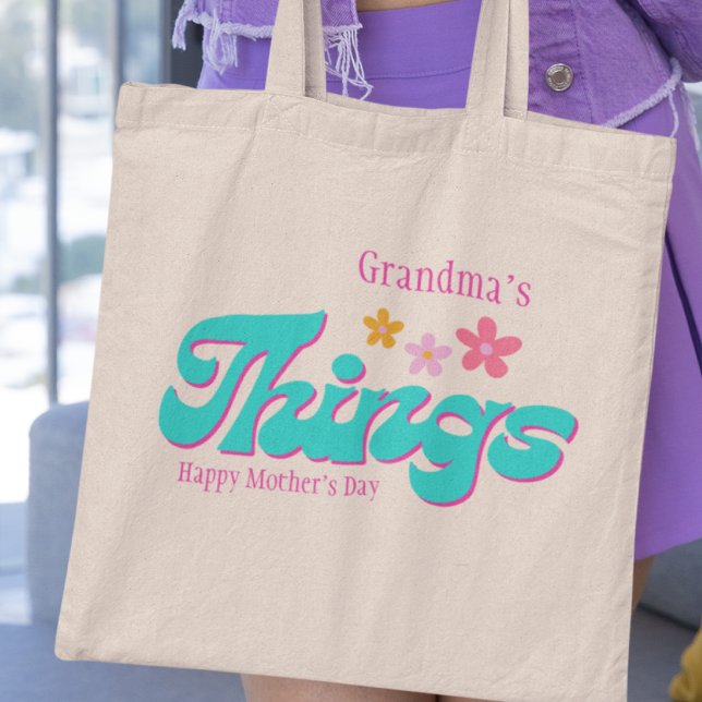 Grandma's Things Retro  Tote Bag (Creator Uploaded)