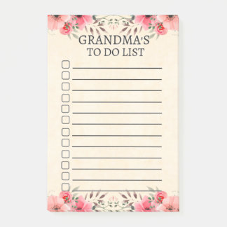 Grandma's To Do List Modern Floral Notes