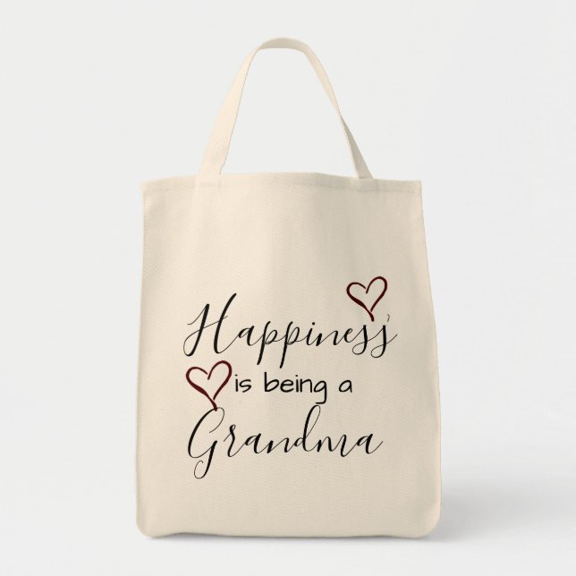 grandma's tote - happiness is being a grandma bag (Front)