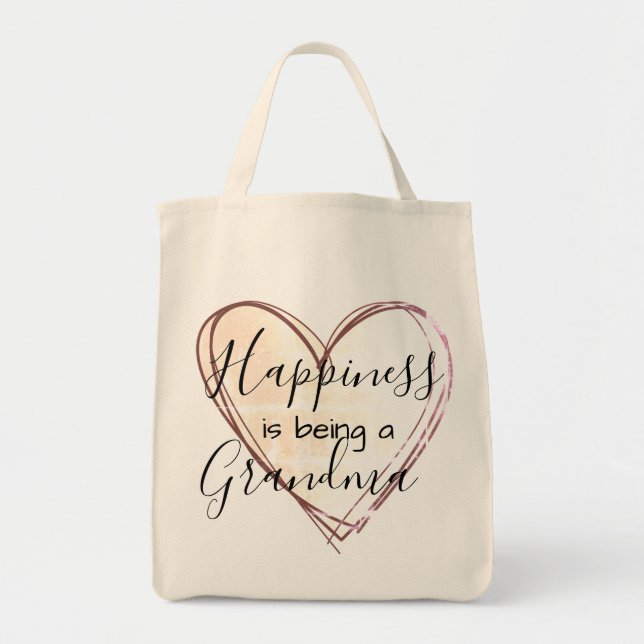 grandma's tote - happiness is being a grandma bag (Front)