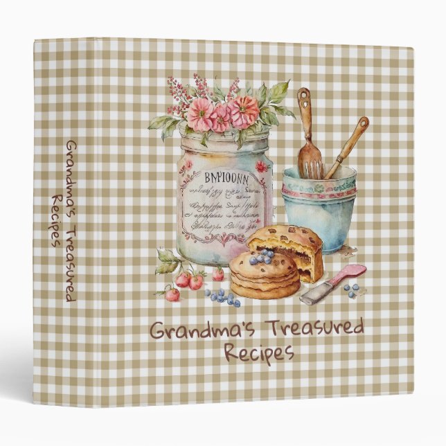 Grandma's Treasured Recipes Binder (Front/Spine)