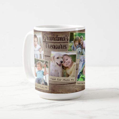 Grandmas Treasures Rustic Wood Vintage Photo Frame Coffee Mug