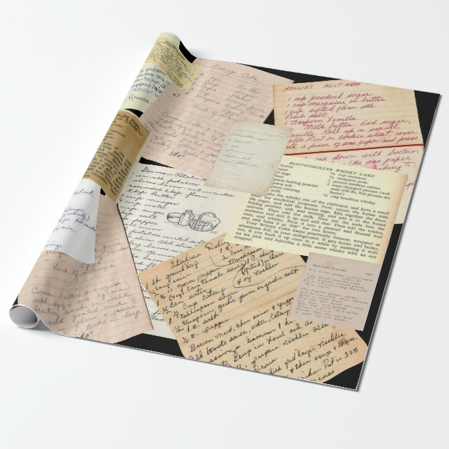 Grandma's Vintage Recipes  Wrapping Paper (Unrolled)