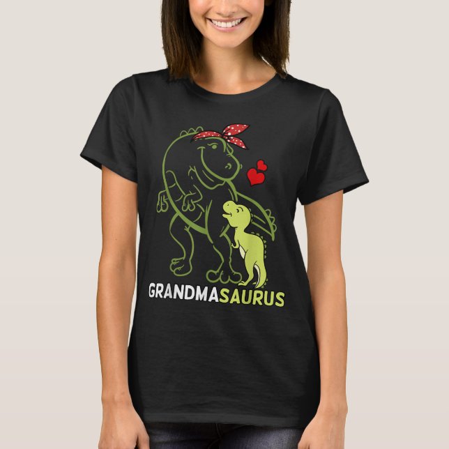 Grandmasaurus Grandma Dinosaur Baby Mother's Day T-Shirt (Front)