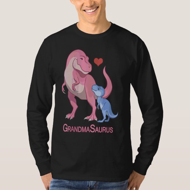 Grandmasaurus Grandmother & Baby Boy Rex Dinosaurs T-Shirt (Front)