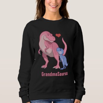Grandmasaurus Pink T-rex & Blue Baby Boy Dinosaur Sweatshirt by Fun_Forest at Zazzle