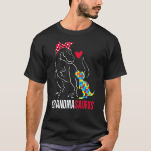 Grandmasaurus Rex Dinosaur Grandma Saurus Autism A T-Shirt