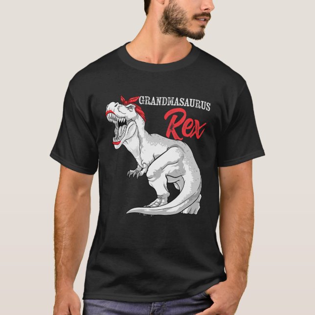 Grandmasaurus Rex Dinosaur Grandma Saurus Family M T-Shirt (Front)