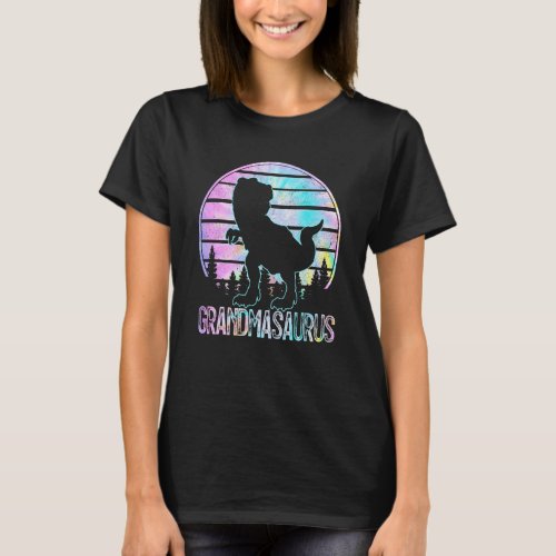 Grandmasaurus Rex Dinosaur Grandma Saurus Tye Die  T_Shirt