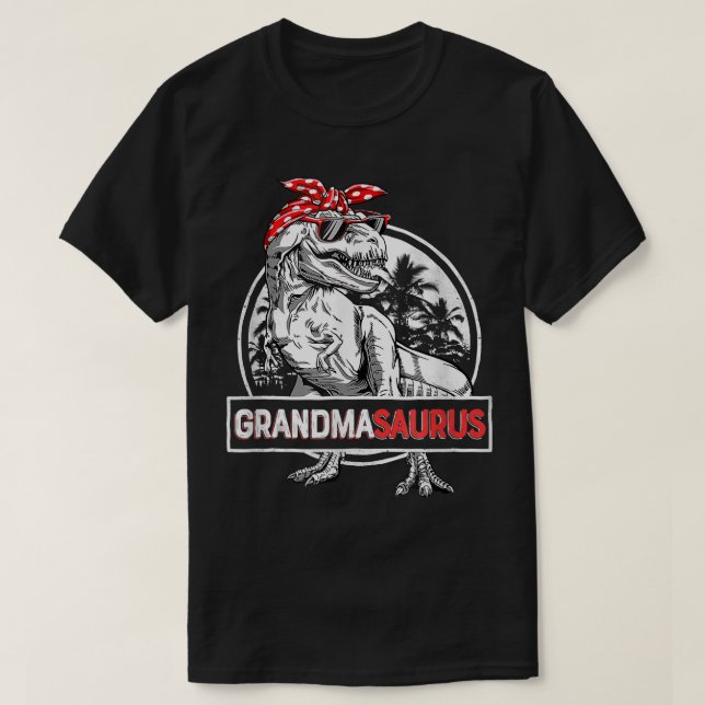 Grandmasaurus T Rex Dinosaur Grandma Saurus Mother T-Shirt (Design Front)