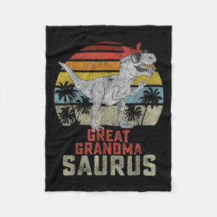 Grandmasaurus T Rex Dinosaur Great Grandma Saurus Fleece Blanket