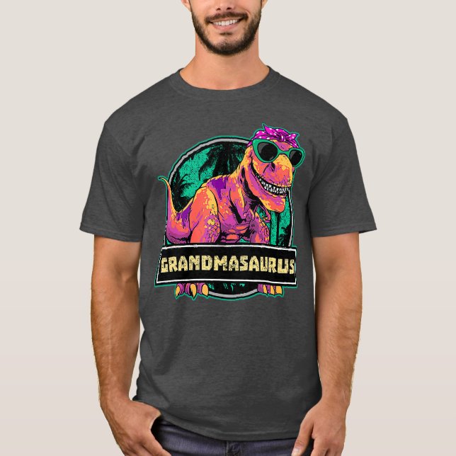 Grandmasaurus T rex Grandma Saurus Dinosaur T-Shirt (Front)