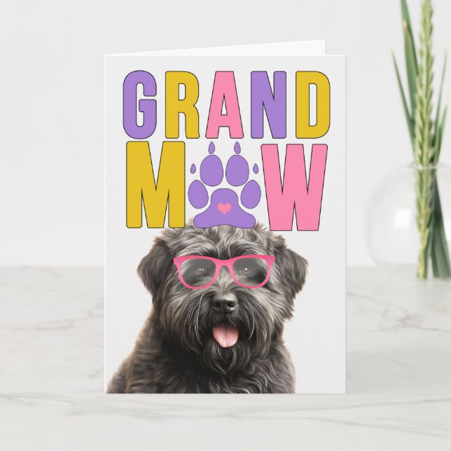 GrandMAW Bouvier Dog Funny Grandparents Day Holiday Card (Front)